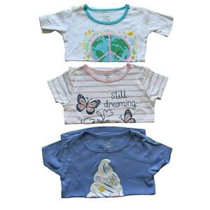 Carter’s Short Sleeves Cotton Snug Fit Girl Pajama Tops Bundle SZ 5T #2087